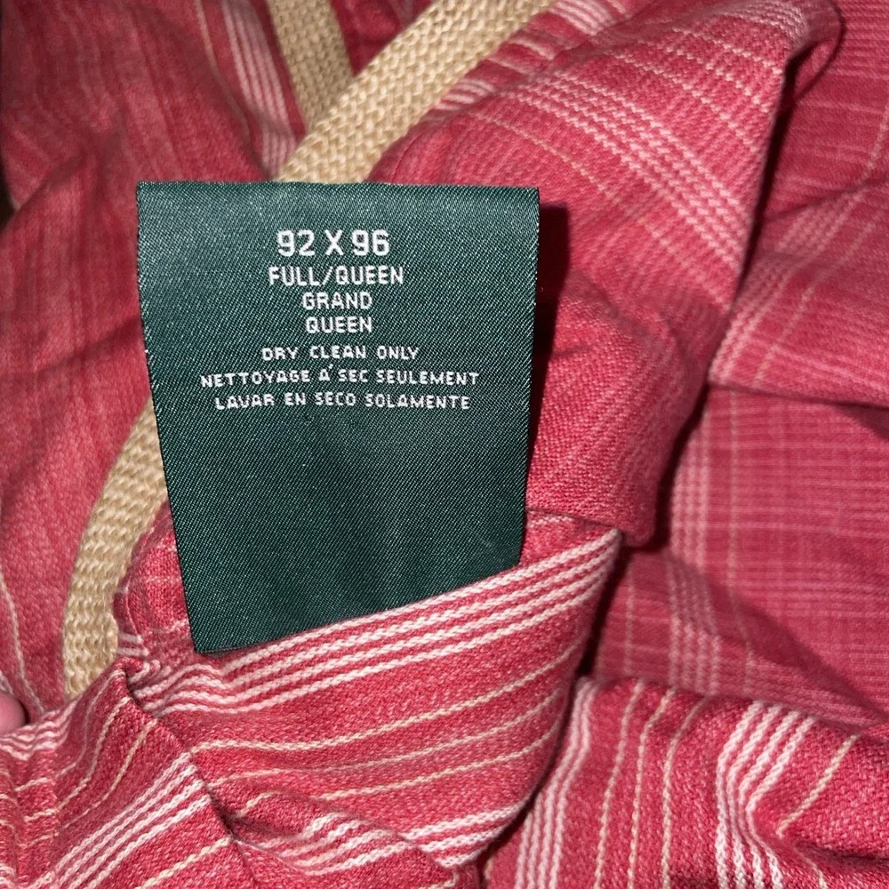 RARE! Vintage RALPH LAUREN FULL QUEEN Bed Comforter Red STRIPE SEYCHELLES